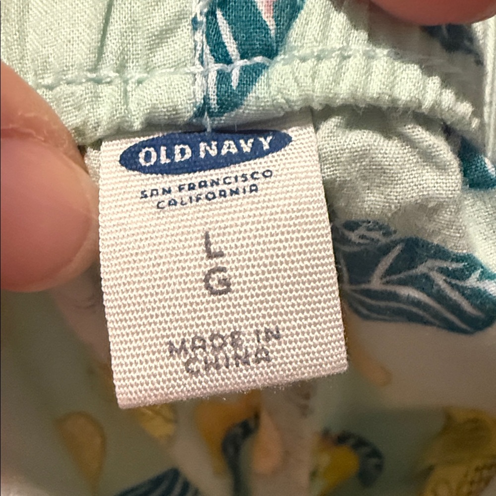 Old Navy Lemon Print Lounge poplin Pants Yellow Blue pink drawstring elastic - Picture 2 of 6